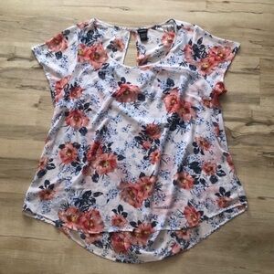 Torrid Pink and Blue Floral Blouse